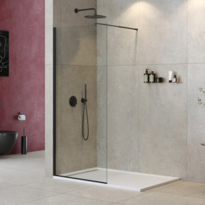 Душевая перегородка Cezares Liberta LIBERTA-L-1-95-C-NERO 95 профиль черный, прозрачное стекло