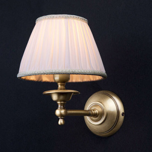 Светильник настен золото + плафон P3 028/16 синт ткань Caprigo